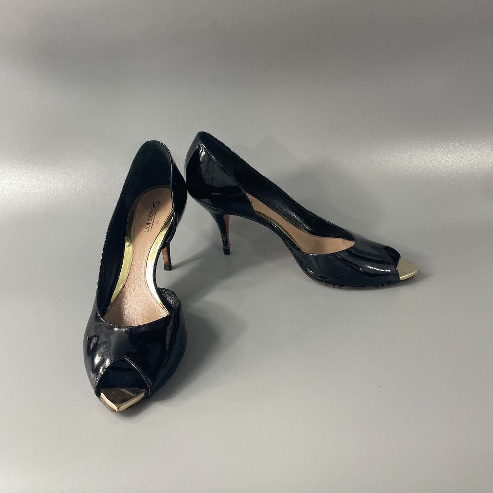 Sebastian Milano Open-toe Décolleté In Black, Size 38.5